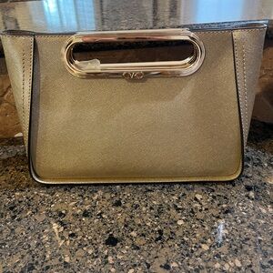 MICHAEL Michael Kors Chelsea Large Leather Convertible Clutch Pale Gold